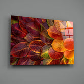 Orange Leaves Glass Wall Art.