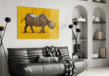 Rhino Glass Wall Art.