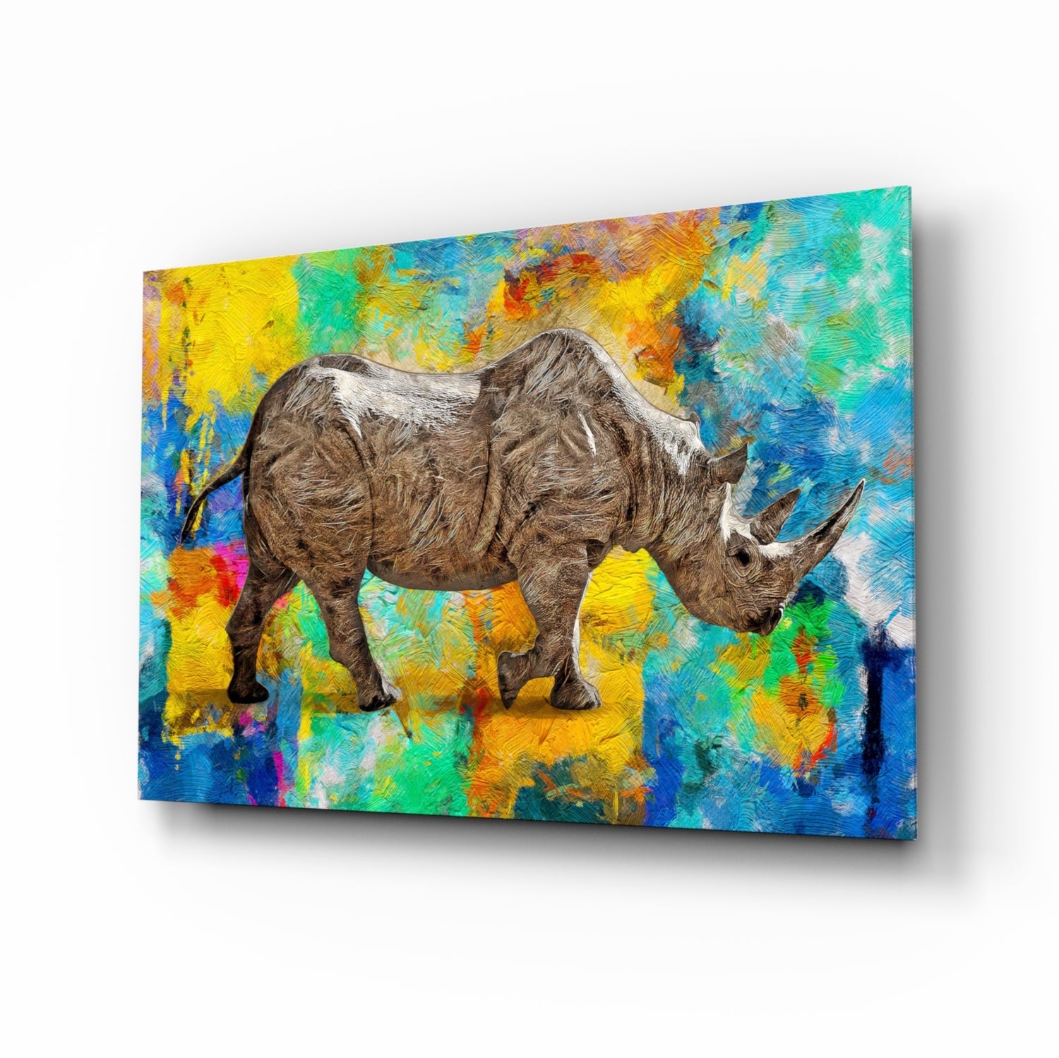 Rhino Glass Wall Art.