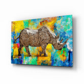 Rhino Glass Wall Art.