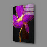 Purple Flower Glass Wall Art.