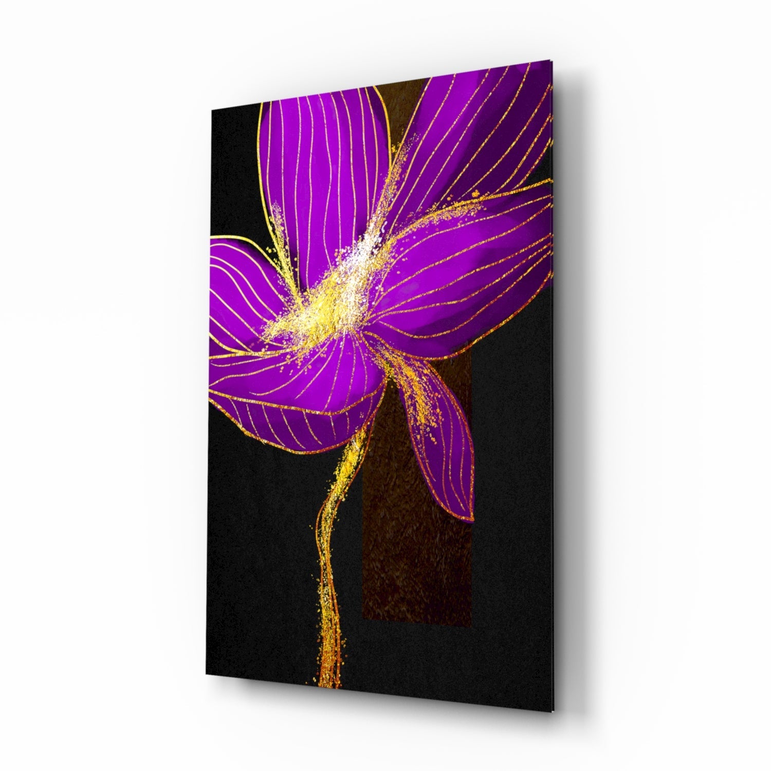 Purple Flower Glass Wall Art.
