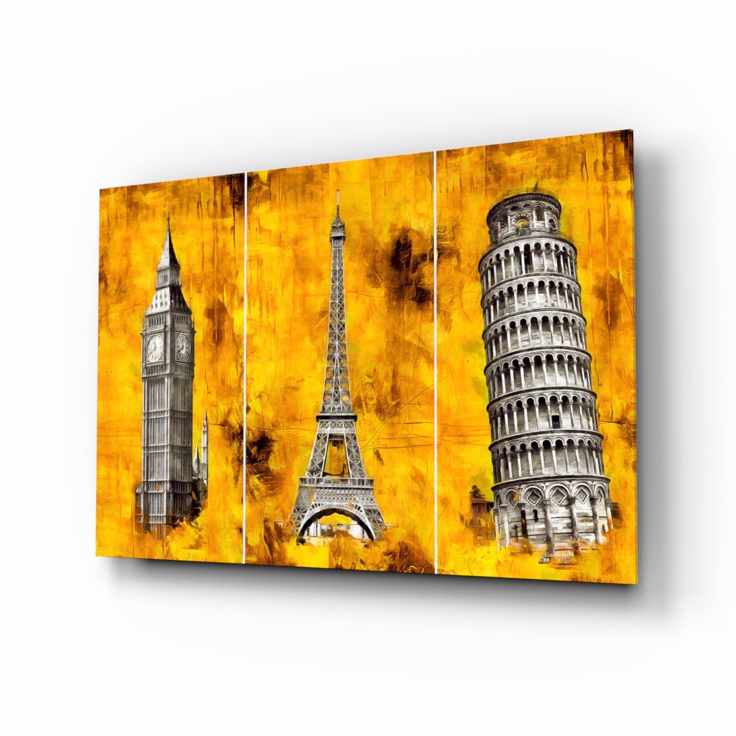 Three Towers Glass Wall Art.