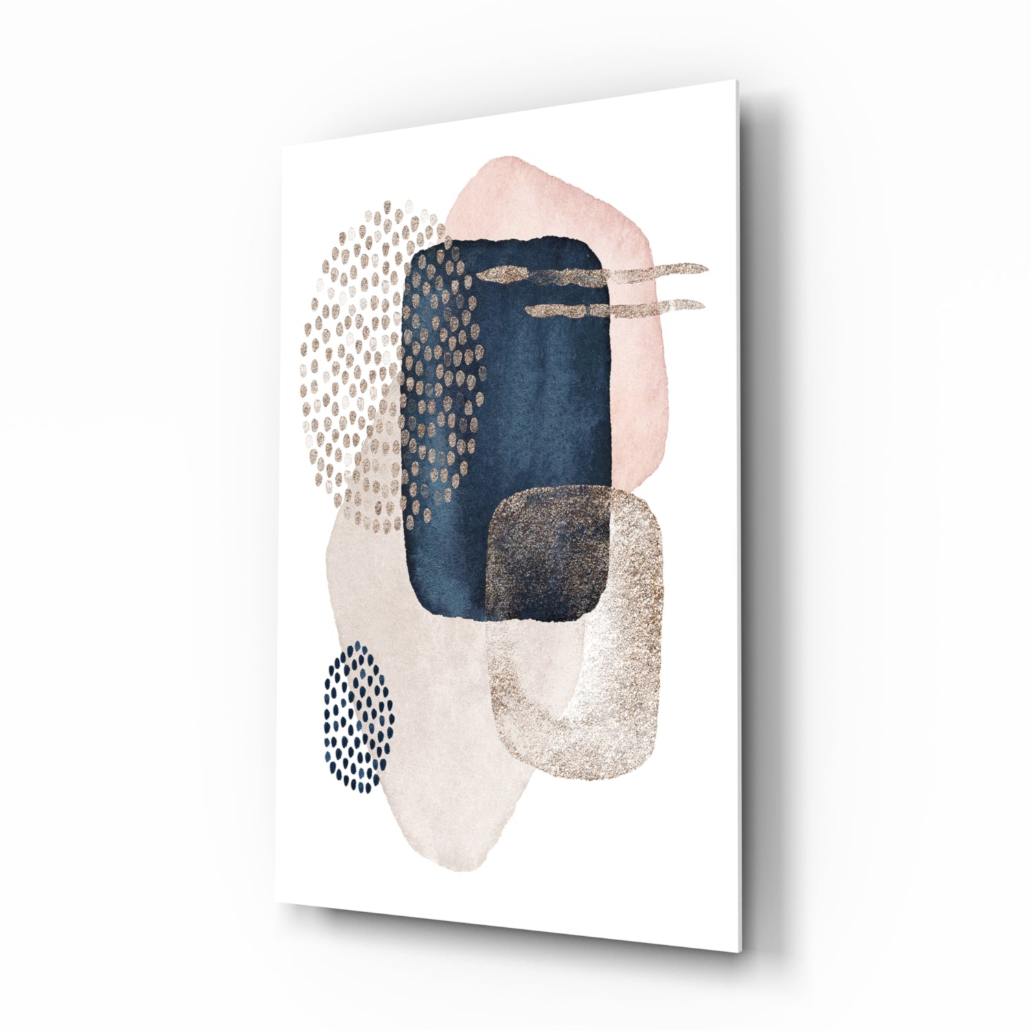 Abstract Shapes Glass Wall Art.