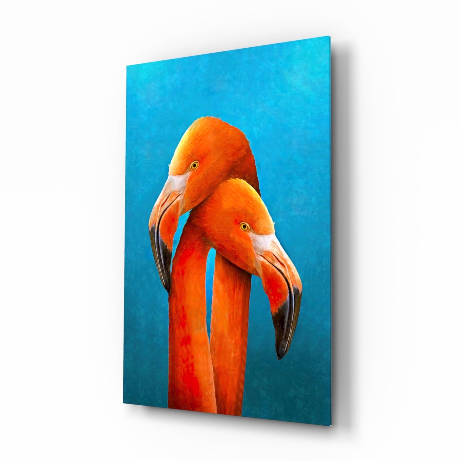 Flamingos Glass Wall Art.