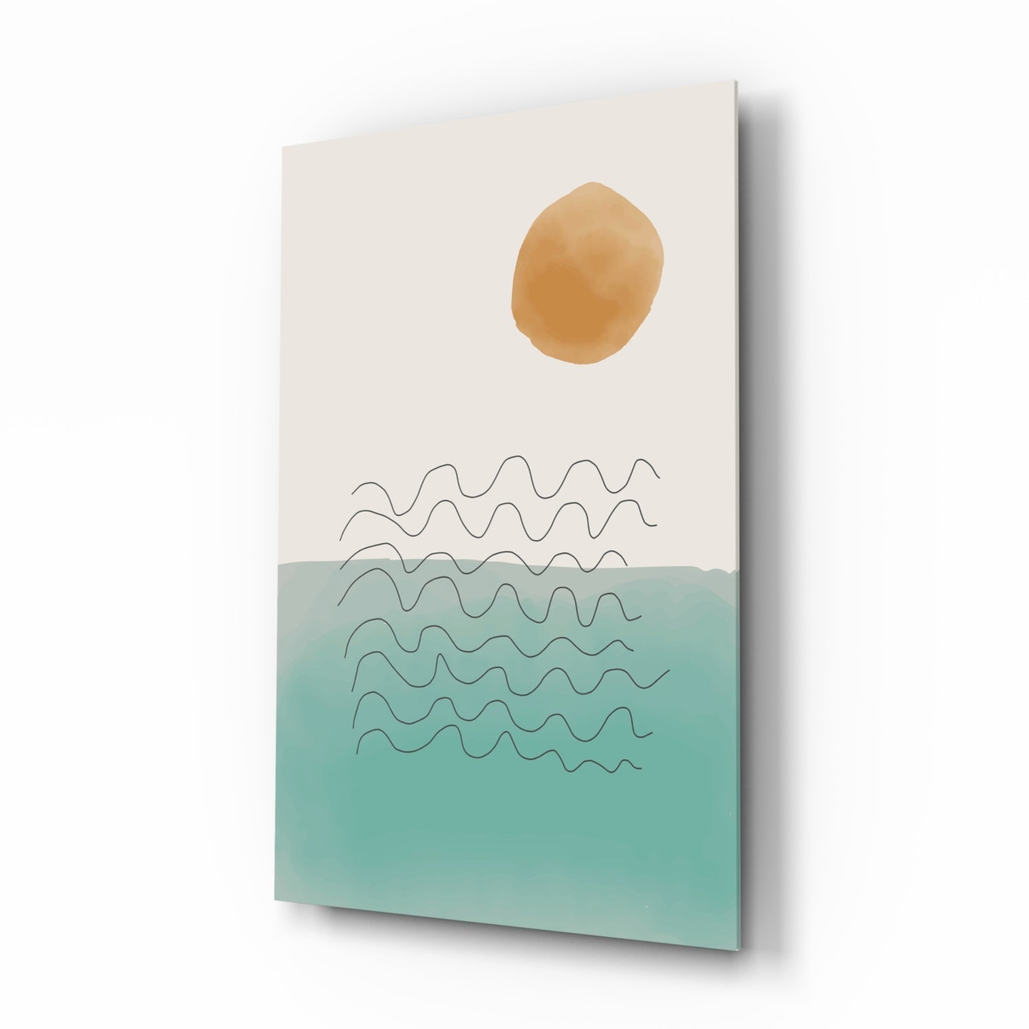 Abstract Shapes Glass Wall Art.