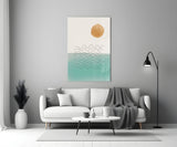 Abstract Shapes Glass Wall Art.