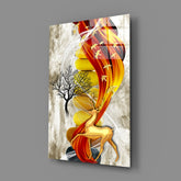 Abstract Deer Glass Wall Art.