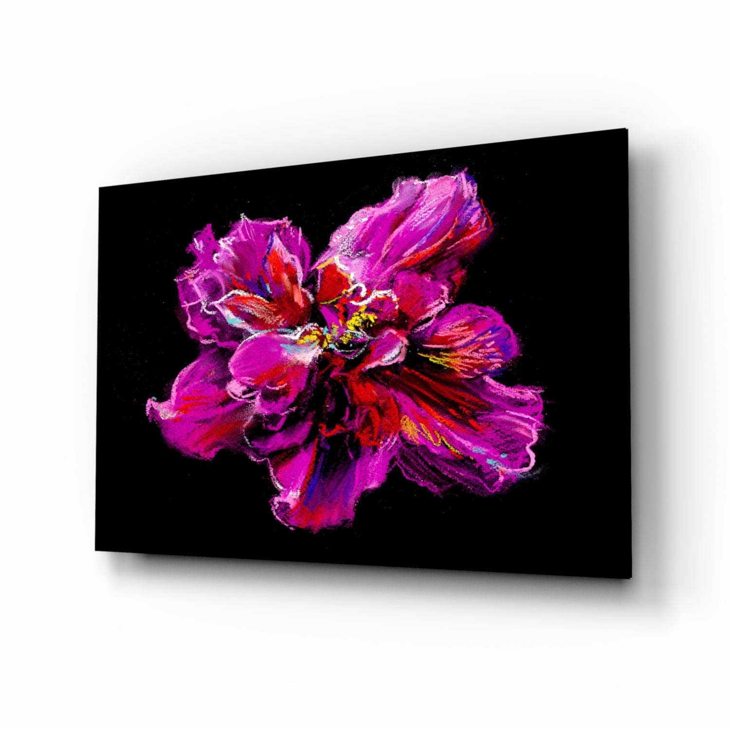 Purple Flower Glass Wall Art.