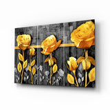 Yellow Rose Glass Wall Art.