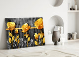 Yellow Rose Glass Wall Art.