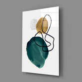 Abstract Shapes Glass Wall Art.