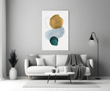 Abstract Shapes Glass Wall Art.