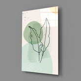 Abstract Shapes Glass Wall Art.