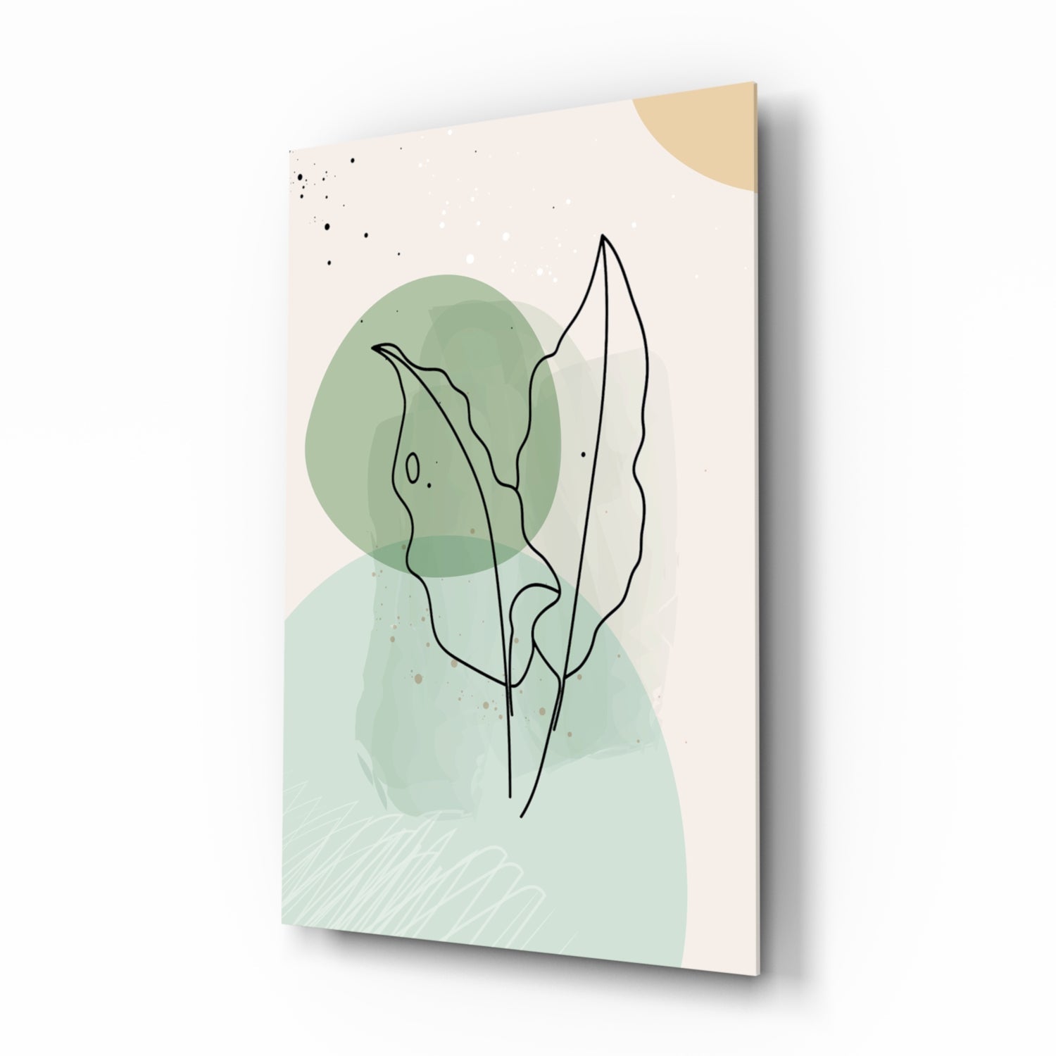 Abstract Shapes Glass Wall Art.