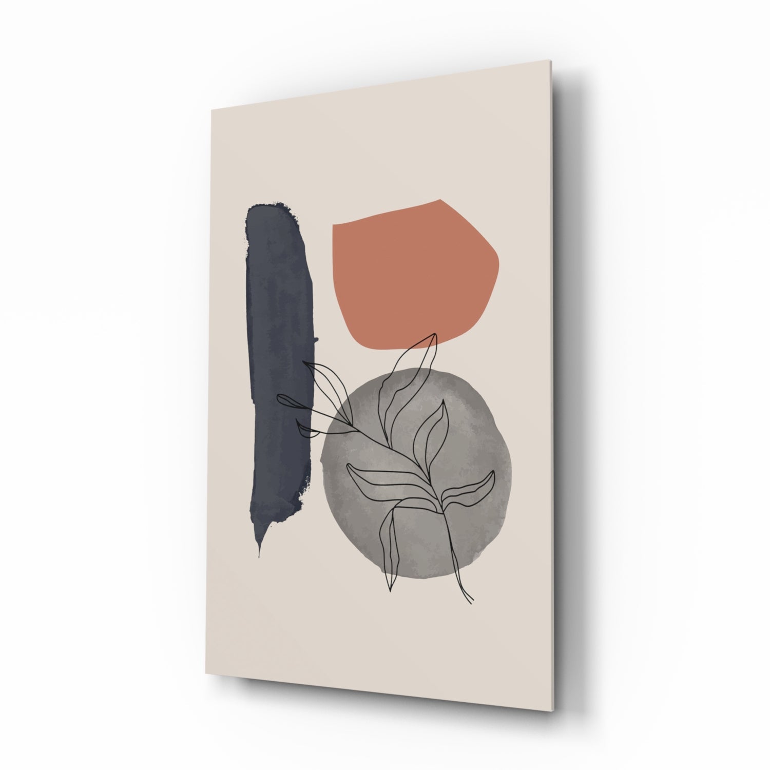 Abstract Shapes Glass Wall Art.