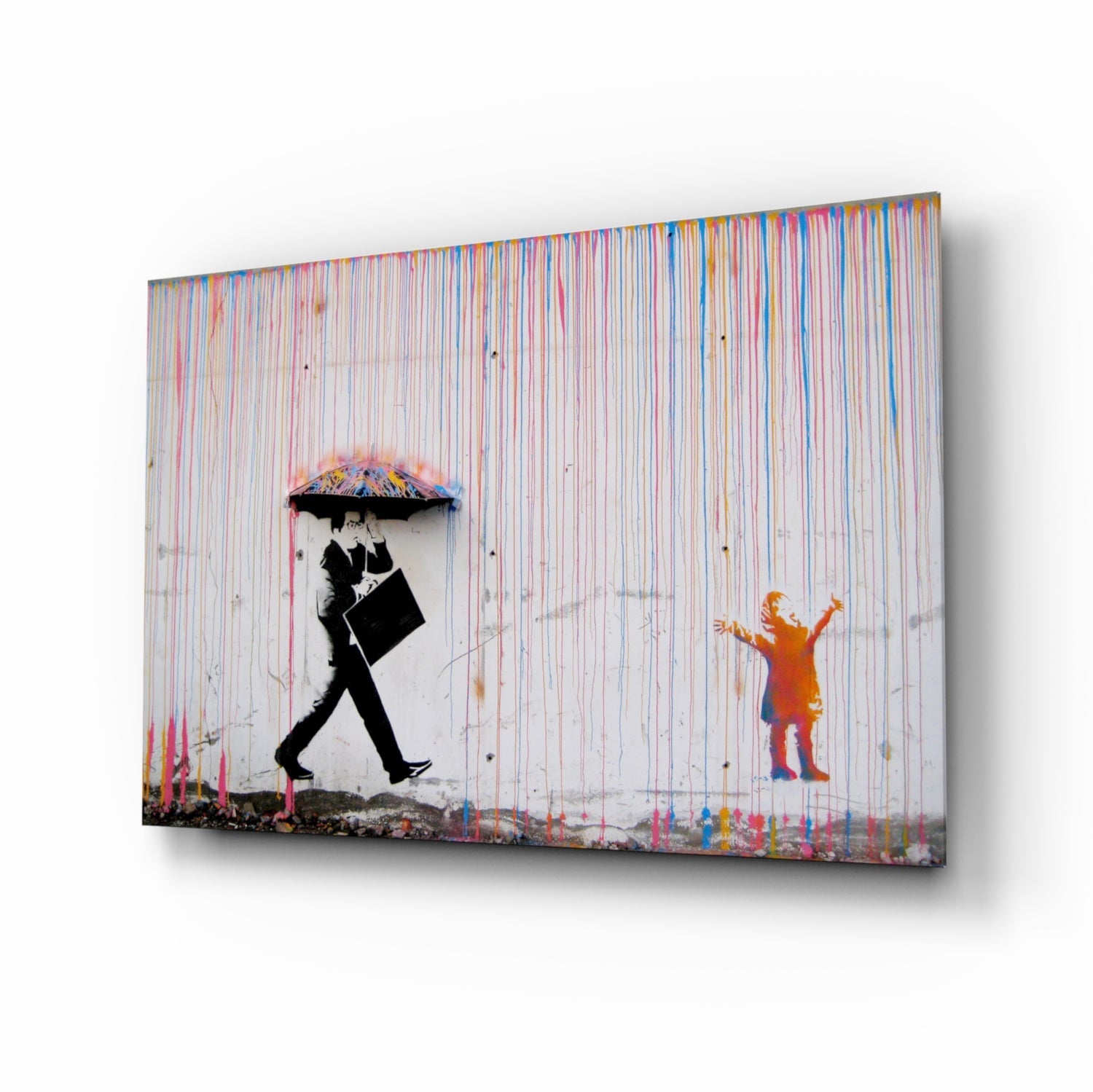 Color of Rain - Banksy Glass Wall Art.