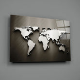 World Map Glass Wall Art.