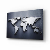 World Map Glass Wall Art.