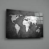 World Map Glass Wall Art.