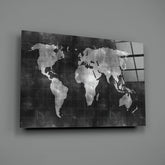 World Map Glass Wall Art.