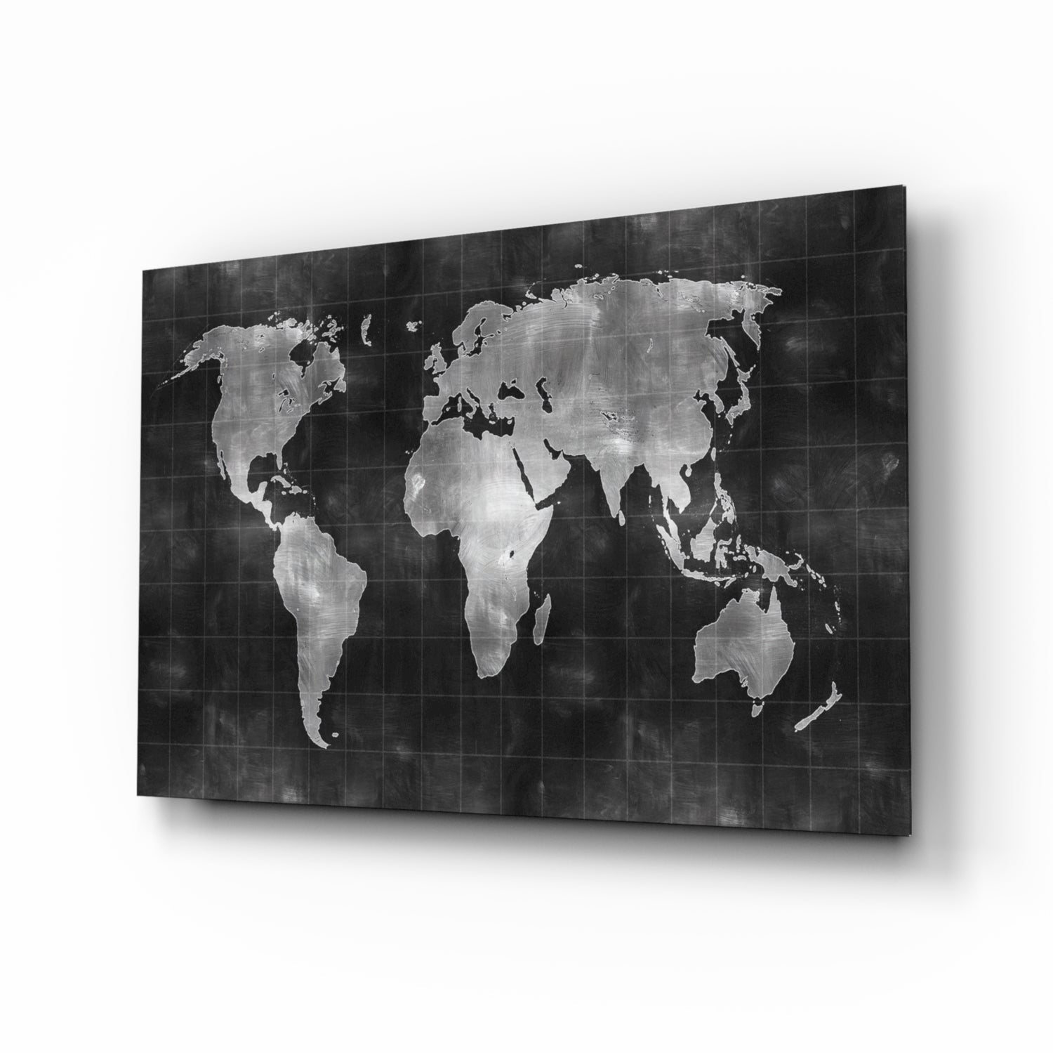 World Map Glass Wall Art.