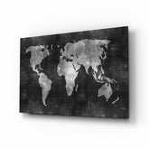 World Map Glass Wall Art.