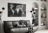 World Map Glass Wall Art.