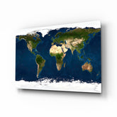 World Map Glass Wall Art.
