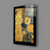 Gold Abstract Glass Wall Art.