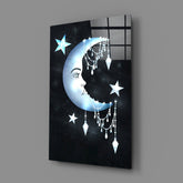 Moon Star Glass Wall Art.