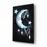 Moon Star Glass Wall Art.