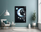 Moon Star Glass Wall Art.