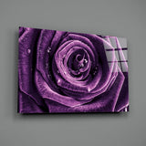 Purple Rose Glass Wall Art.