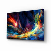 Colorful Space Glass Wall Art.