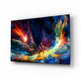 Colorful Space Glass Wall Art.