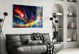 Colorful Space Glass Wall Art.