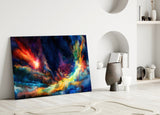 Colorful Space Glass Wall Art.