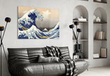 Kanagawa Oki Nami Ura Great Wave Glass Wall Art.