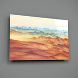 Abstract Mountains Glass Wall Art.