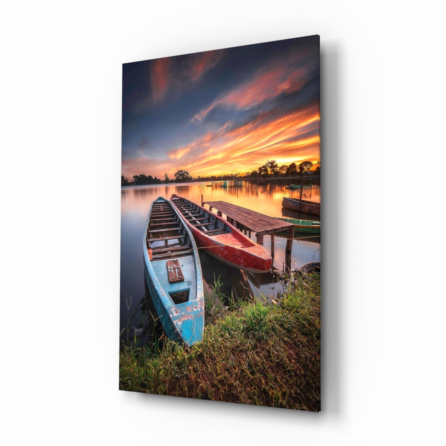 Boats Glass Wall Art.