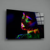 Neon Woman Glass Wall Art.