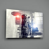 Digital Astronaut Glass Wall Art.