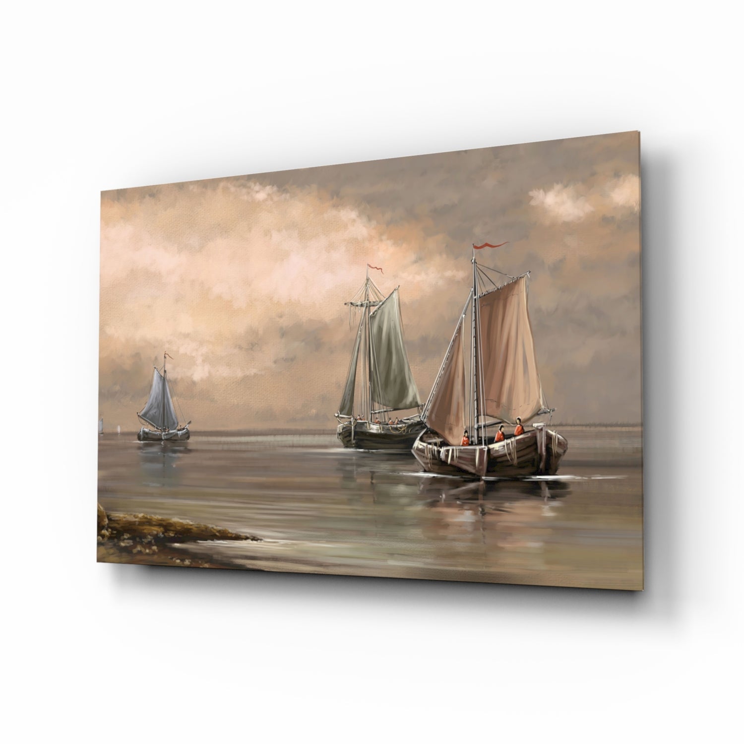 Sailboats Glass Wall Art.