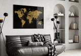 World Map Glass Wall Art.