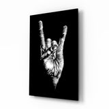 Horns Hands Glass Wall Art.