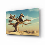 Thinking Elephant Glass Wall Art.