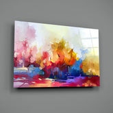 Abstract Trees Glass Wall Art.