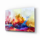 Abstract Trees Glass Wall Art.