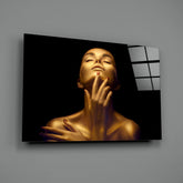 Gold Woman Glass Wall Art.